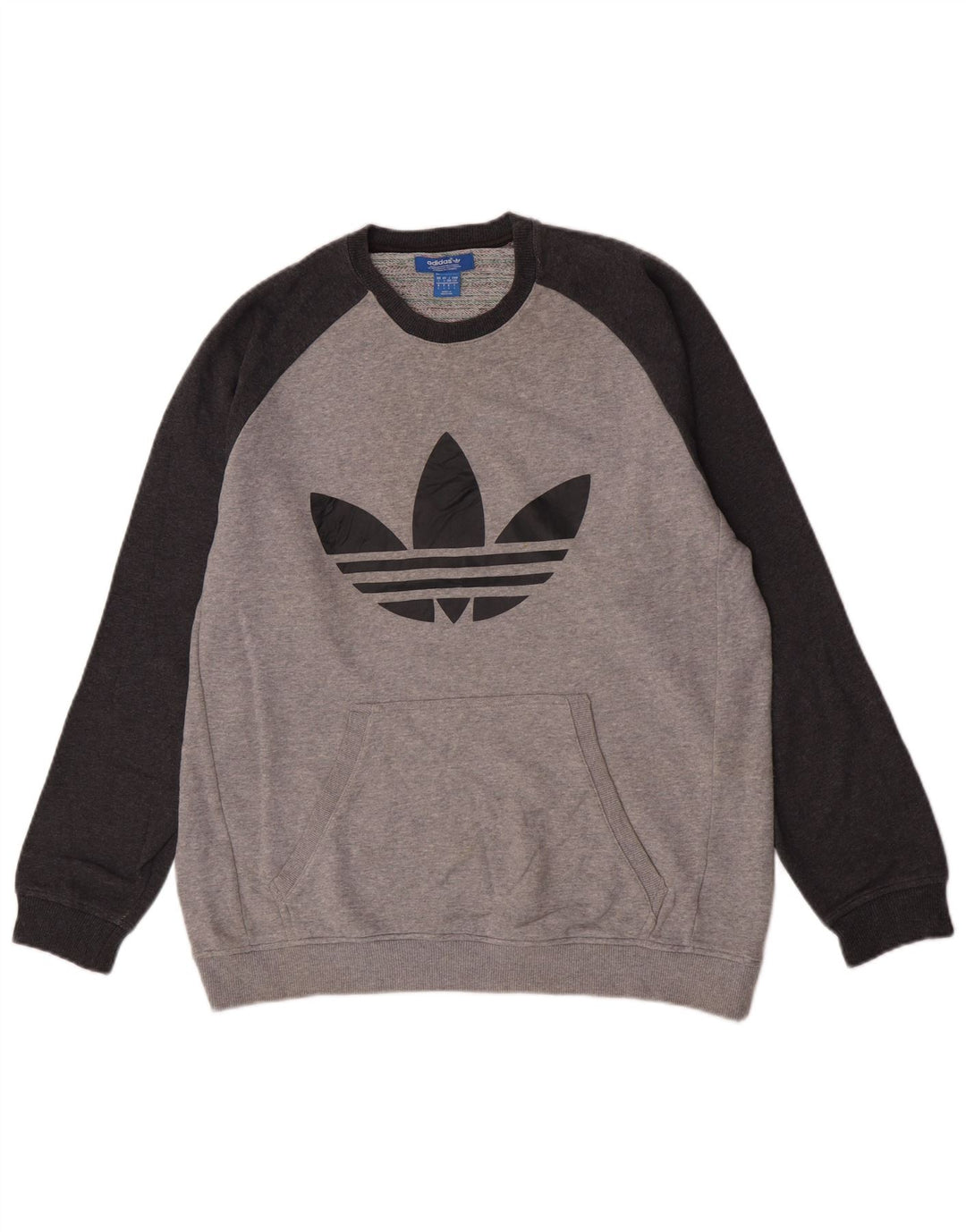 Adidas Grafisk Sweatshirt-trøje til mænd Large Grå Colourblock Bomuld