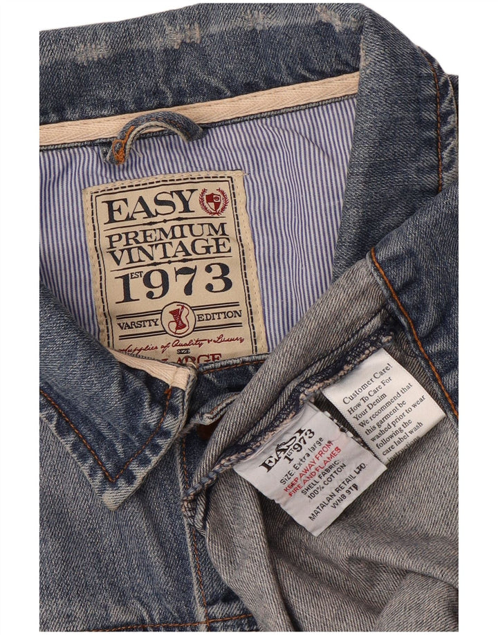 Easy Herre denimjakke UK 40 Large Blue Cotton