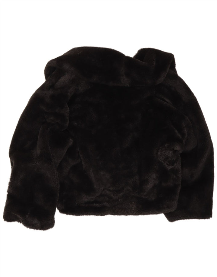 Vintage Dame Oversized Faux Fur Jacket UK 16 Large Black