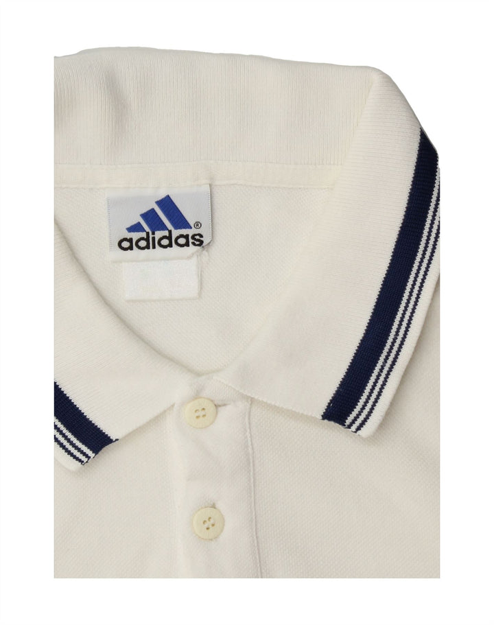 ADIDAS Mens Polo Shirt Medium White Vintage Adidas and Second-Hand Adidas from Messina Hembry 