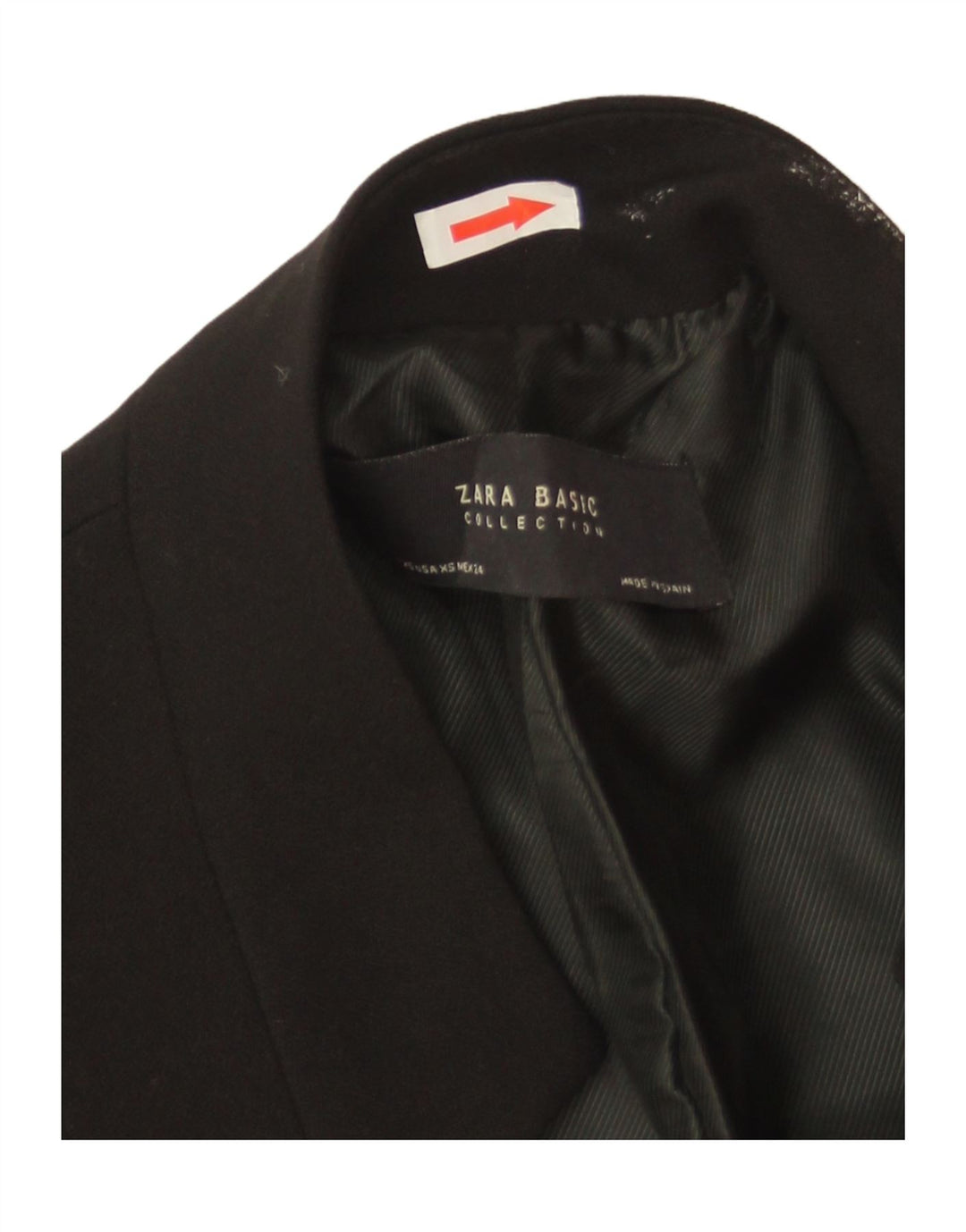 Zara Dame Longline Blazer Jacket UK 6 XS Sort Polyester