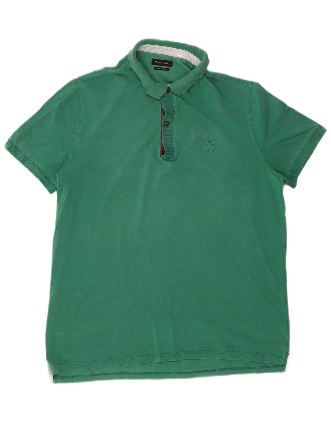 Massimo Dutti Mens Polo Shirt XL Green Cotton