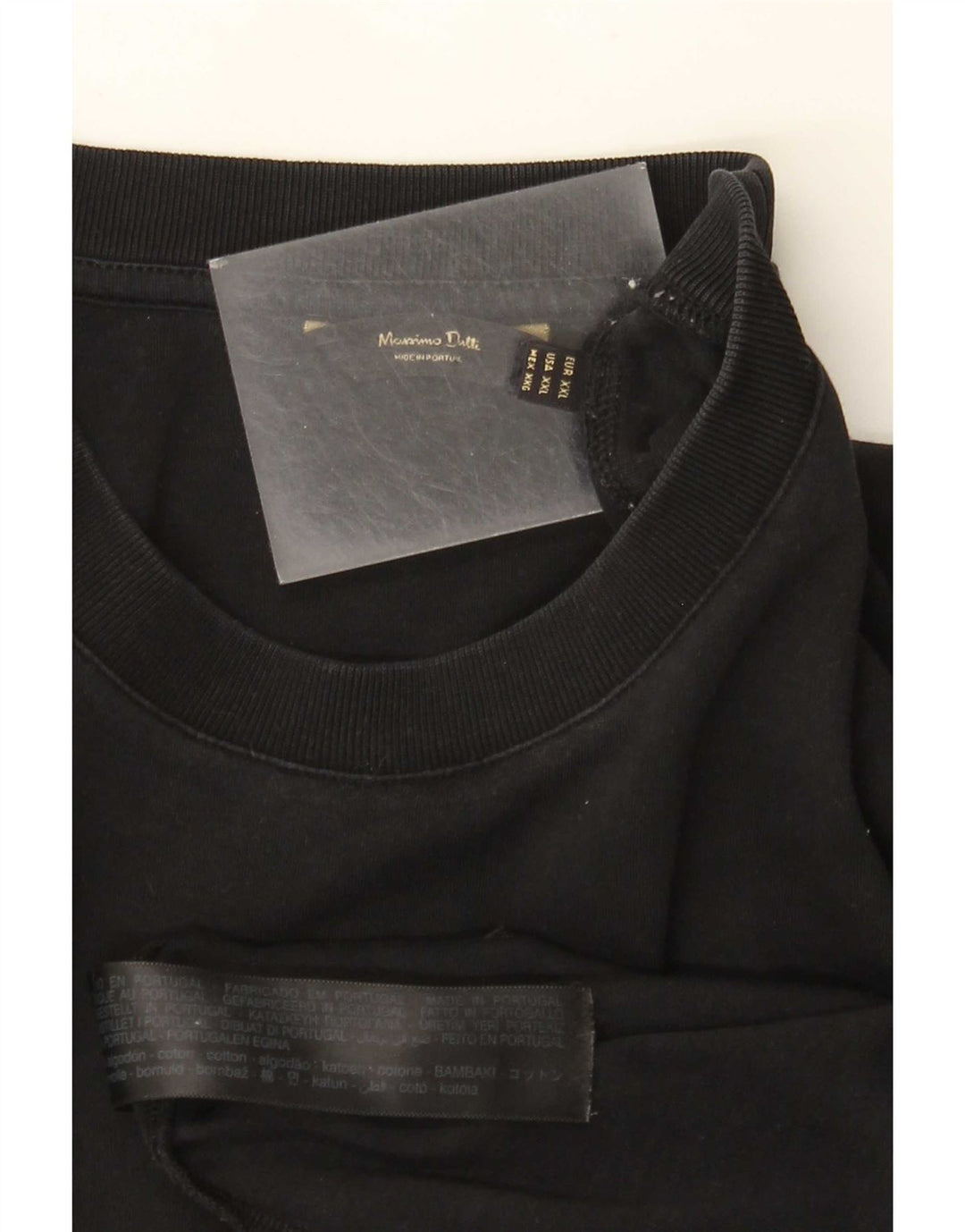 Massimo Dutti Herre T-Shirt Top 2XL Sort Bomuld