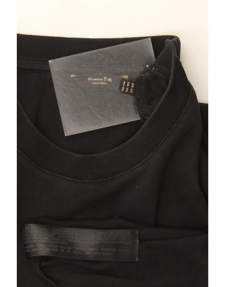 Massimo Dutti Herre T-Shirt Top 2XL Sort Bomuld
