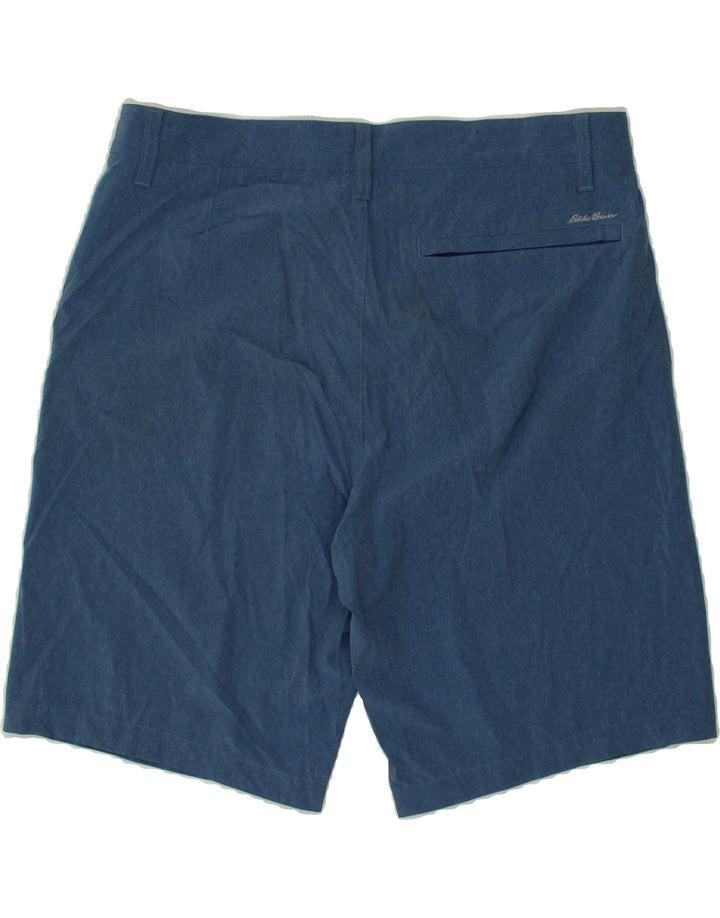 EDDIE BAUER Mens Chino Shorts W34 Large Blue Polyester Vintage Eddie Bauer and Second-Hand Eddie Bauer from Messina Hembry 