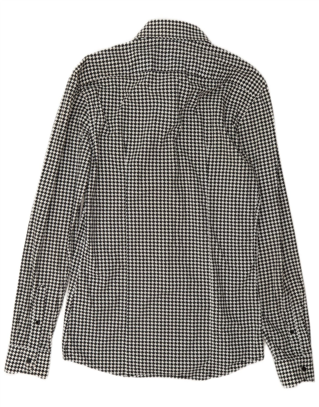 Reiss Slim Fit skjorte til mænd XS Sort Houndstooth Bomuld