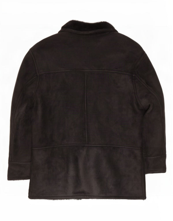 Vintage Herre Shearling Jacket UK 42 XL Sort