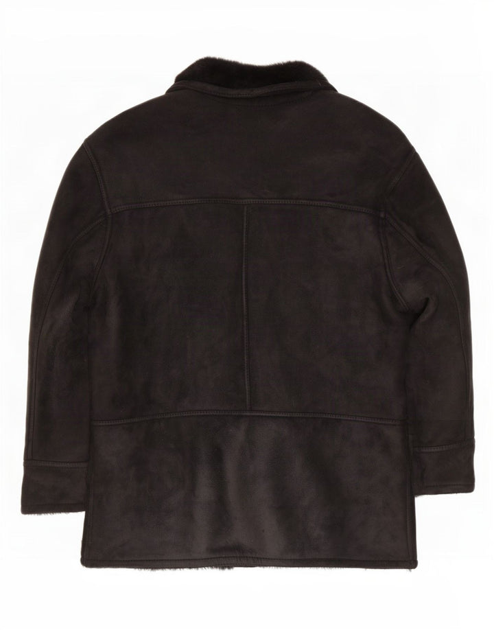 Vintage Herre Shearling Jacket UK 42 XL Sort
