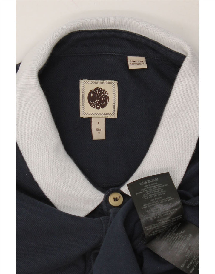 PRETTY GREEN Mens Polo Shirt Size 5 Large Navy Blue Cotton Vintage Pretty Green and Second-Hand Pretty Green from Messina Hembry 
