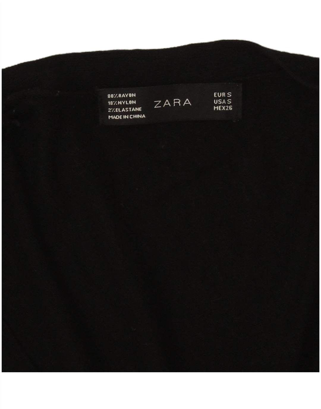 Zara Dame Cardigan Sweater UK 10 Small Black Rayon