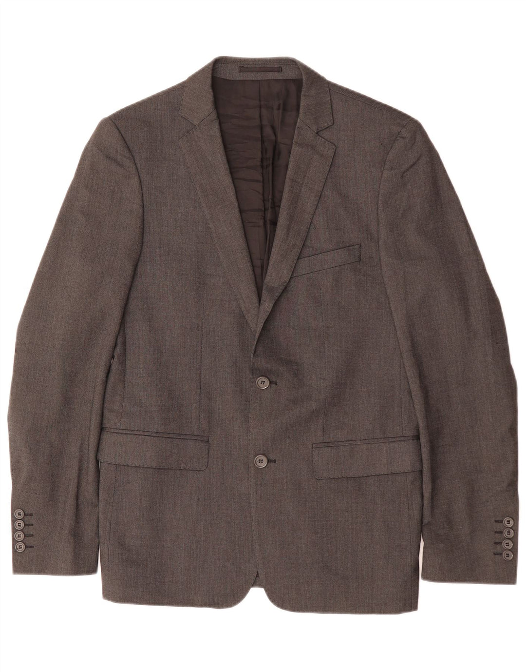Zara Herre 2-knaps blazerjakke EU 48 Medium Grå Viscose