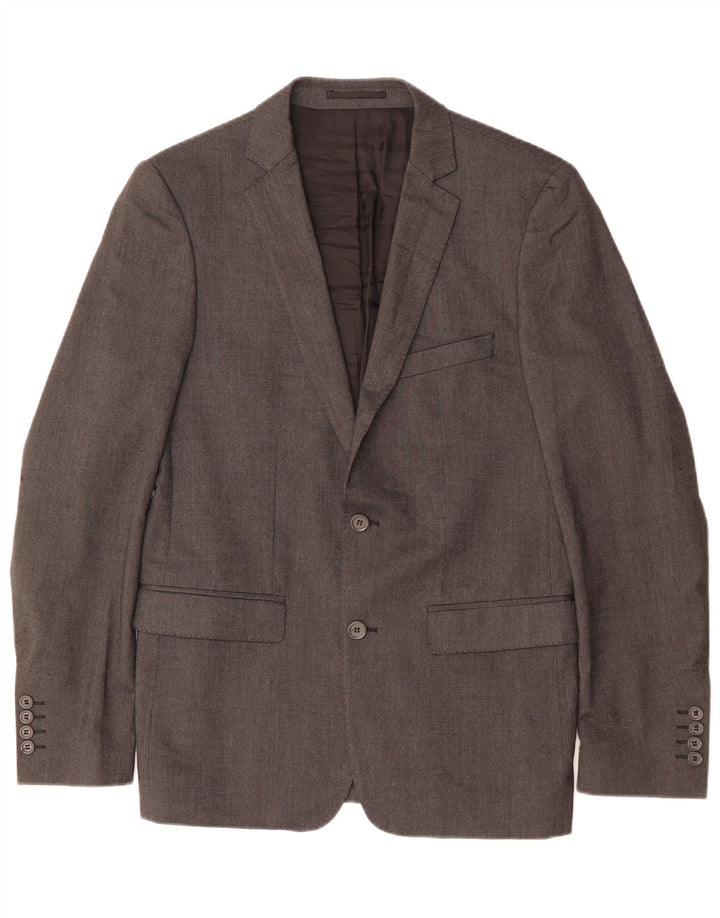Zara Herre 2-knaps blazerjakke EU 48 Medium Grå Viscose