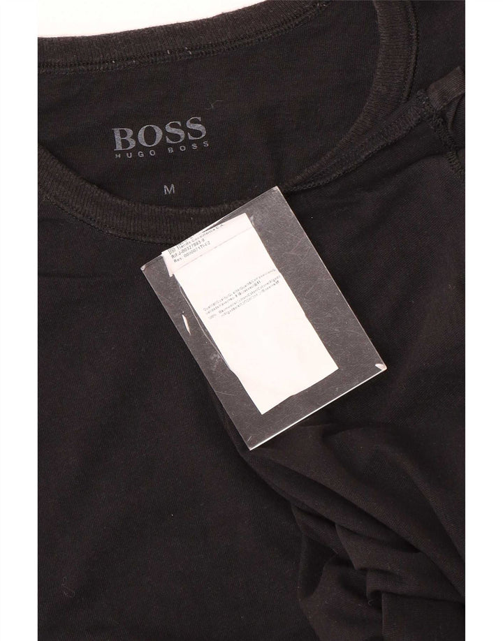 Hugo Boss Herre T-Shirt Top Medium Sort Bomuld