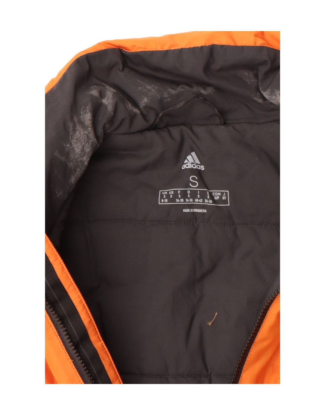 Adidas Dame Polstret Jakke UK 8/10 Small Orange