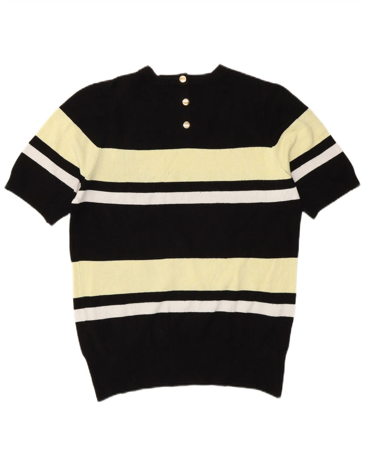 Zara sweater med rund hals til kvinder UK 12 Medium Sort Colourblock