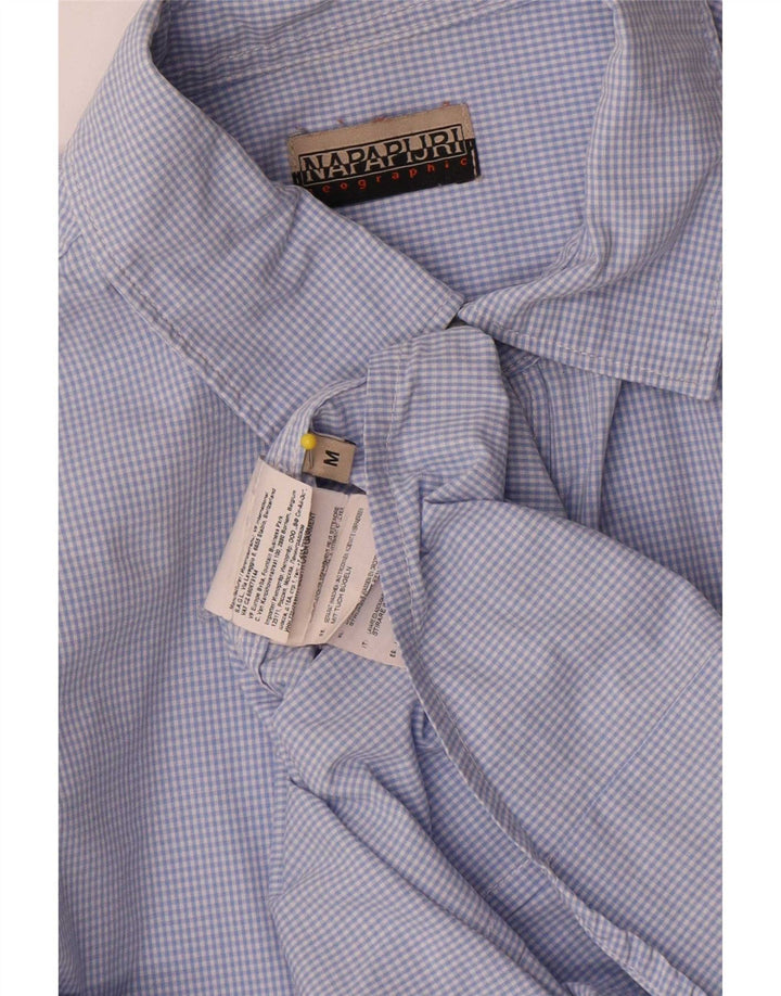 Napapijri Herre Geographic Shirt Medium Blue Gingham Cotton