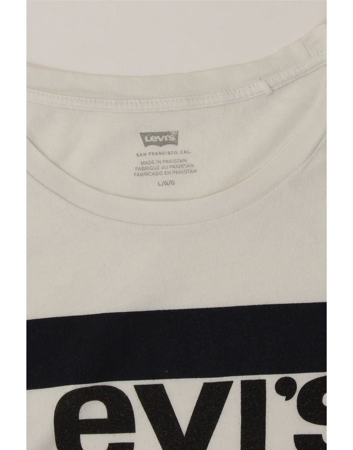 LEVI'S Grafisk T-Shirt Top til kvinder DK 16 Stor Hvid