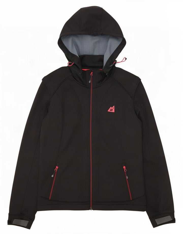 Alpen Moden Dame Hooded Windbreaker Jacket UK 18 XL Sort Polyester