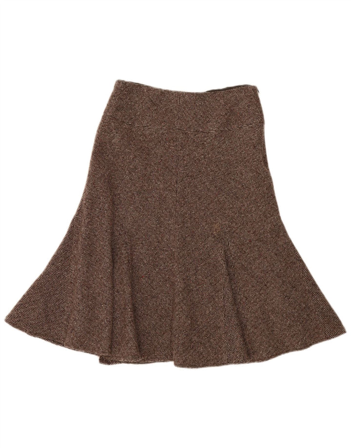 Hobbs trompetnederdel til kvinder UK 12 Medium W29 Brun sildebensuld