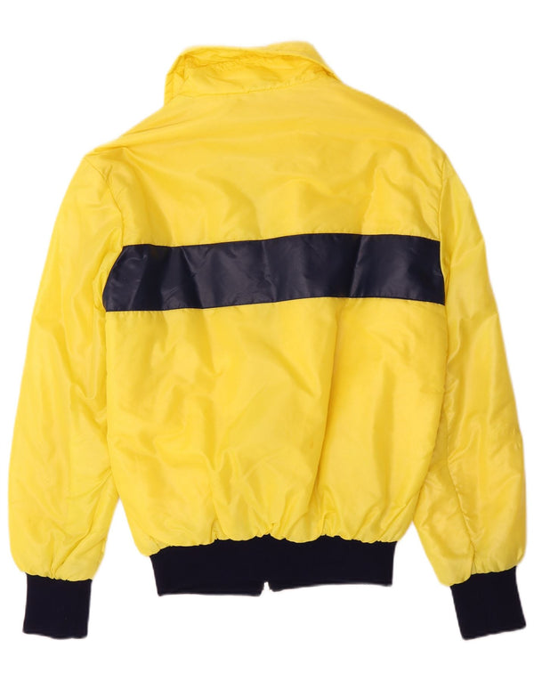 Vintage Mens Bomber Jacket IT 48 Medium Yellow Colourblock Polyamide