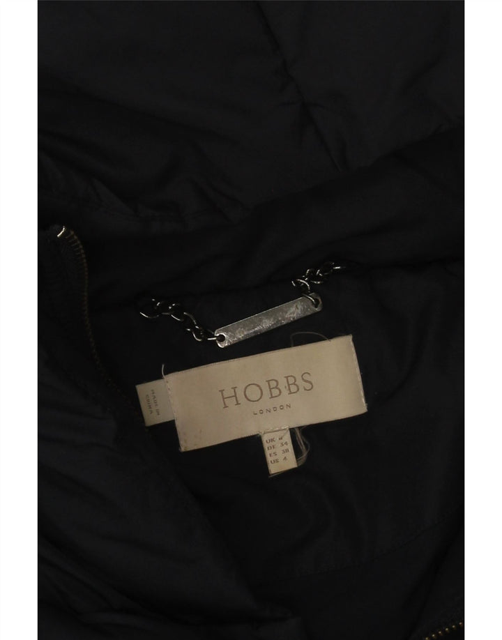 Hobbs Dame Hætte Oversized Polstret Frakke UK 8 Small Navy Blue Polyester