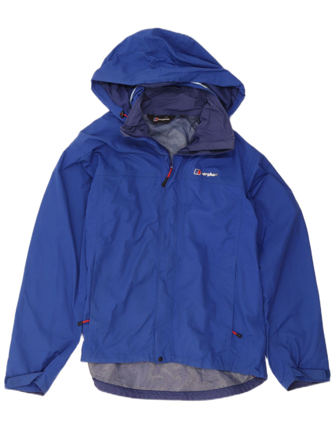 Berghaus Regnjakke med hætte til mænd UK 40 Stor blå polyamid