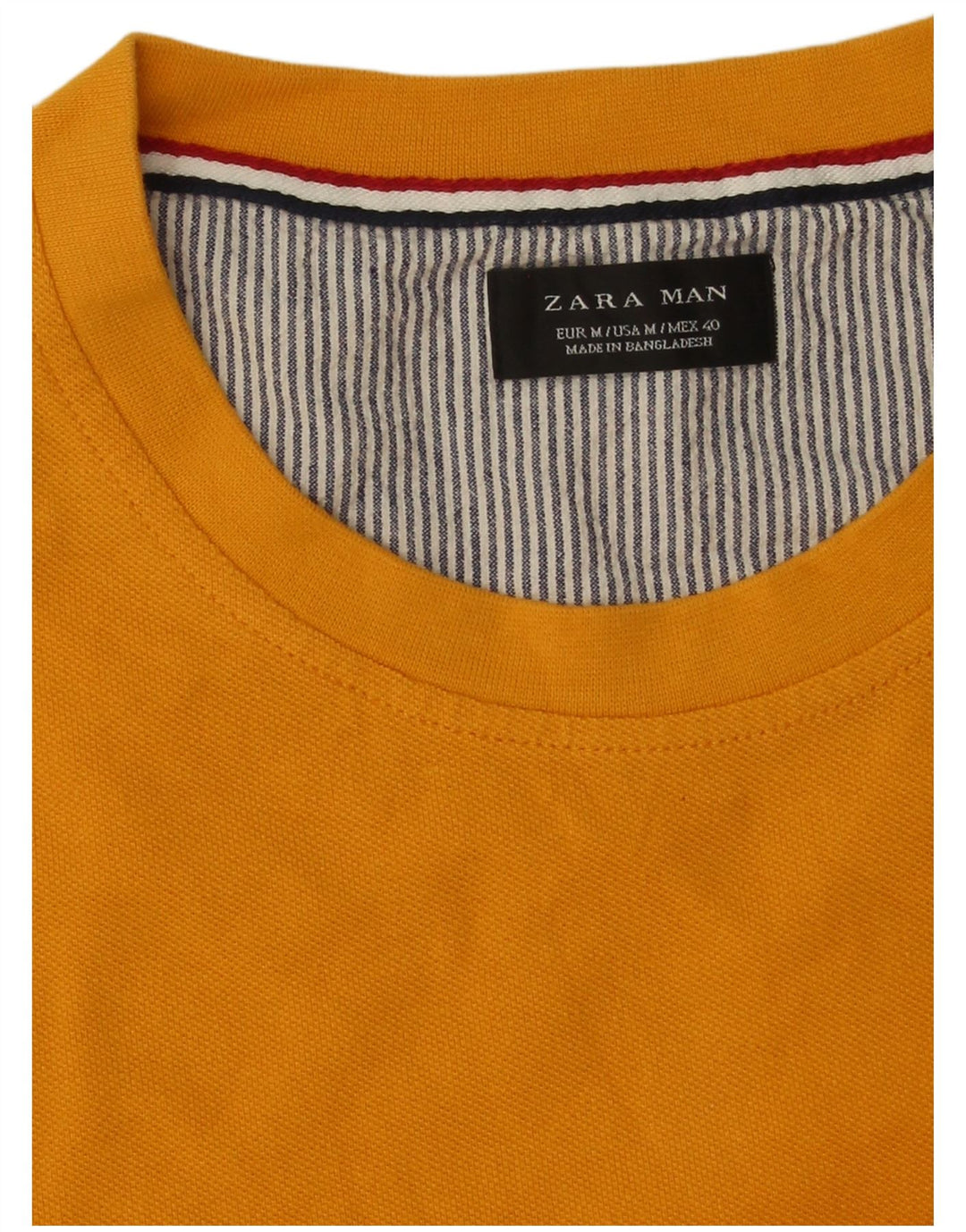 Zara Herre T-Shirt Top Medium Gul