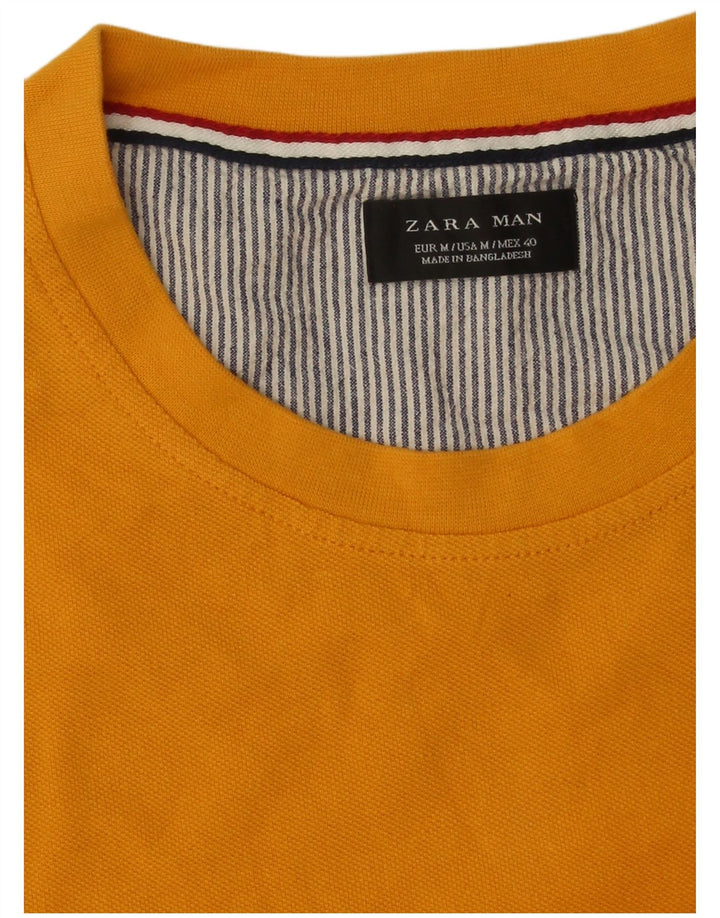 Zara Herre T-Shirt Top Medium Gul