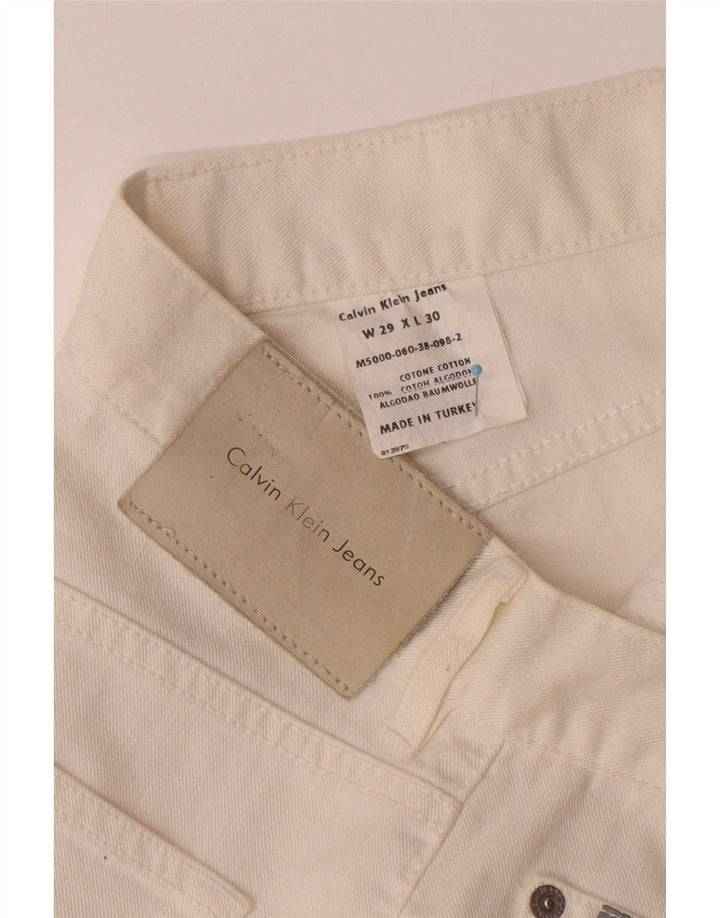 Calvin Klein Dame Straight Jeans W29 L27 Hvid Bomuld