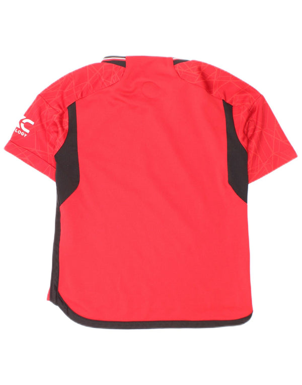 Adidas Boys Manchester United Grafisk T-Shirt Top 5-6 År Rød Geometrisk