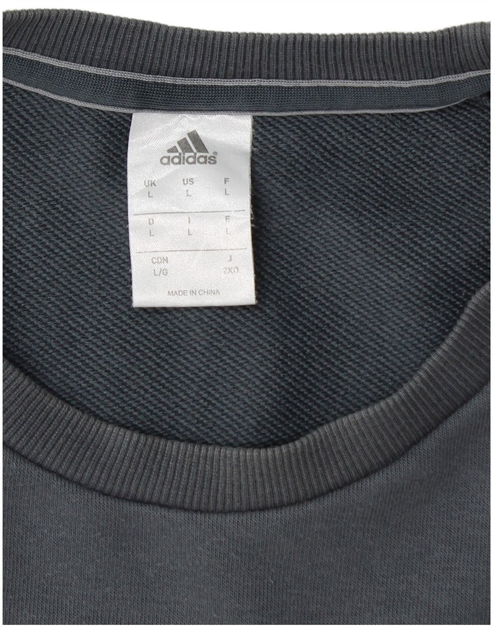 ADIDAS Herre Climalite Sweatshirt Jumper Stor marineblå bomuld