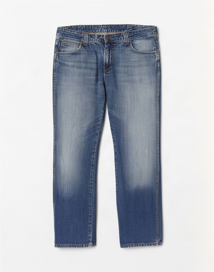 Wrangler Herre Clyde Straight Jeans W36 L30 Blå Bomuld