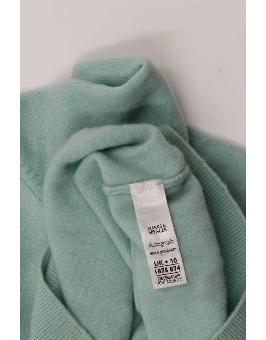 Marks & Spencer Dame Rullehals Sweater UK 10 Small Turkis