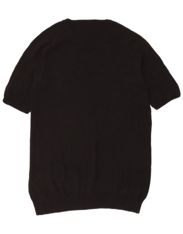 Zara Dame Kortærmet Boat Neck Jumper Sweater UK 16 Large Black