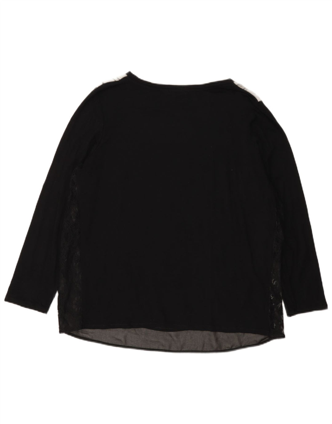 ELENA MIRO Dame Grafisk Top Langærmet UK 18 XL Sort