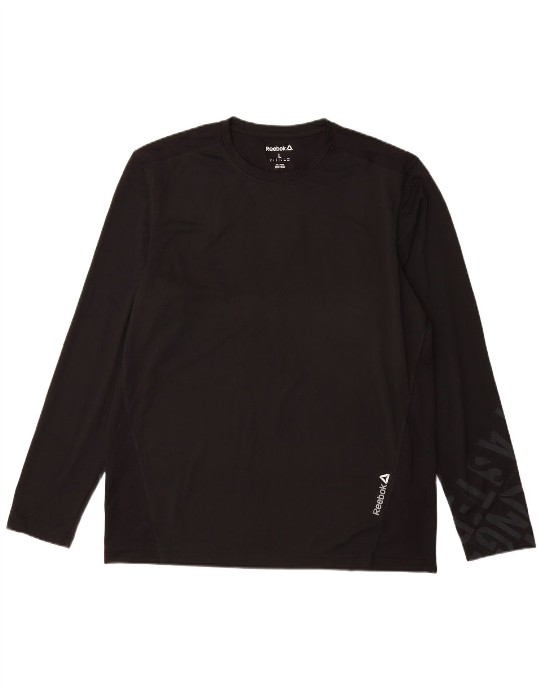 Reebok Herre grafisk top langærmet stor sort polyester
