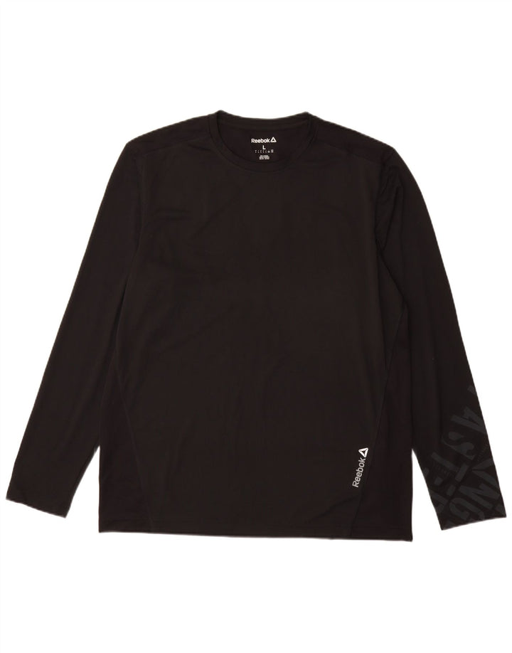 Reebok Herre grafisk top langærmet stor sort polyester
