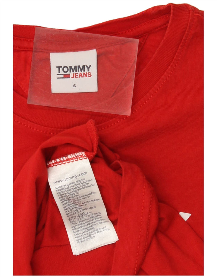 TOMMY HILFIGER Herre grafisk T-shirt Top Lille rød bomuld