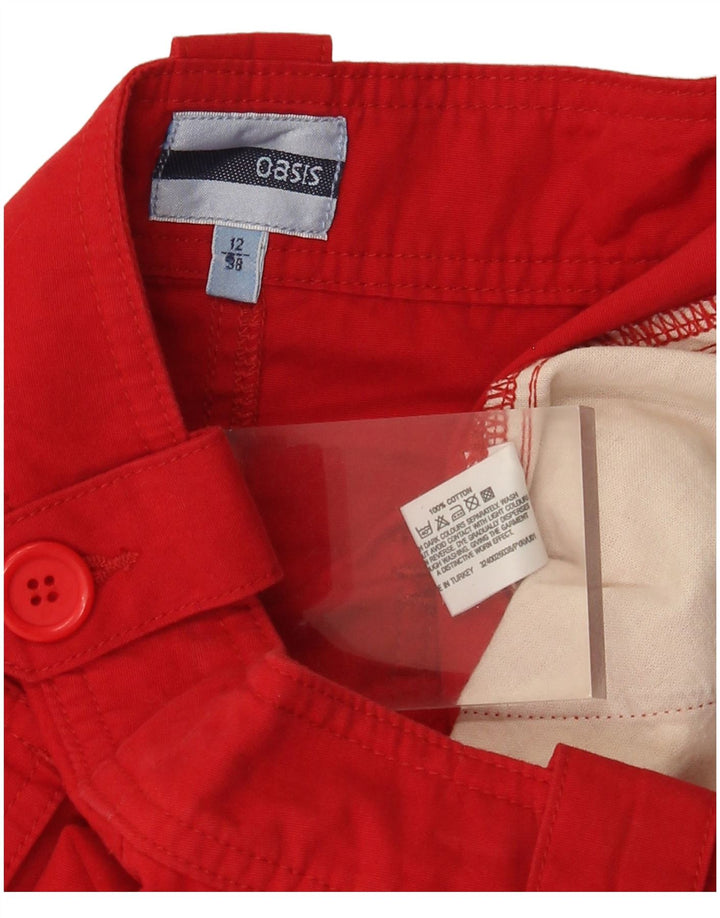 Oasis Dame Cargo Nederdel UK 12 Medium W30 Rød Bomuld