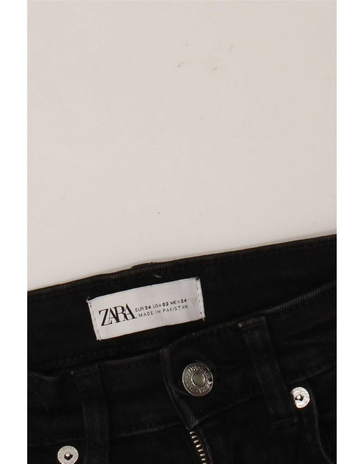 Zara Dame Flared Jeans EU 34 2XS W24 L25 Sort