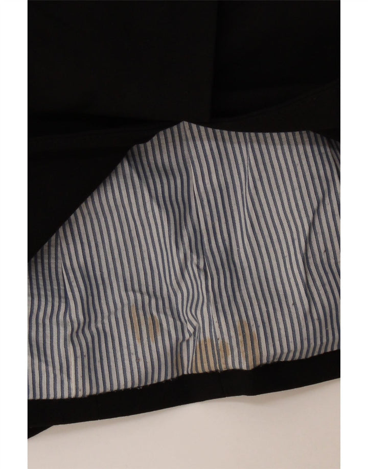 ZARA blazerjakke med 1 knap til kvinder UK 10 Lille sort polyester