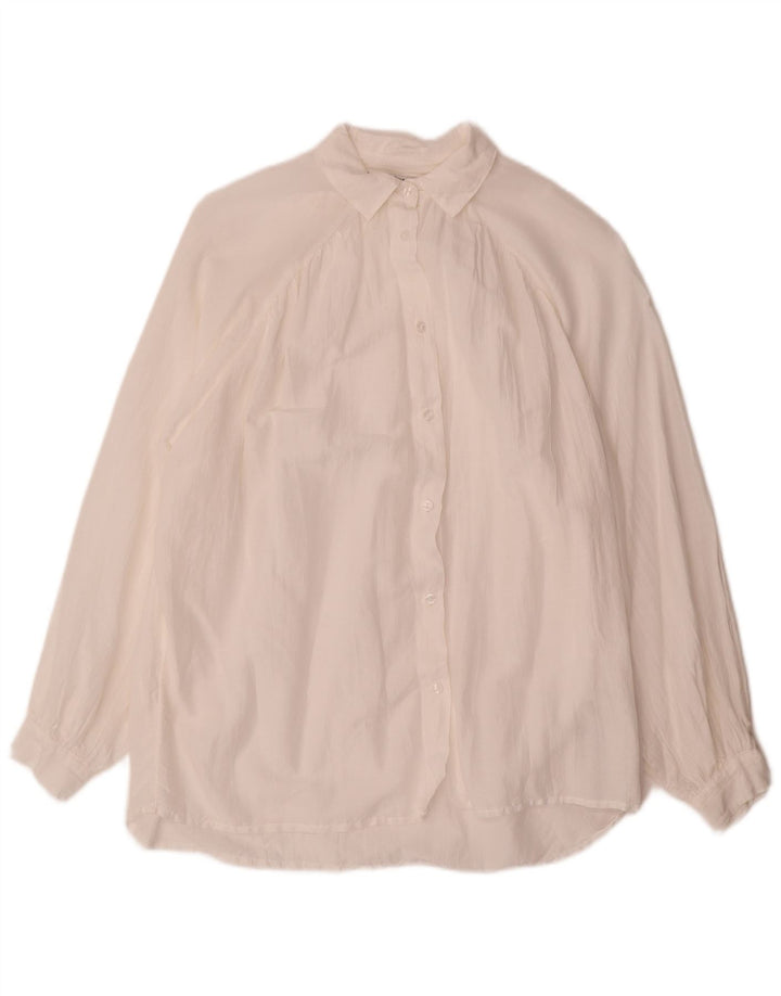 PEPE Jeans Dame Oversized skjorte UK 14 Medium White Bomuld