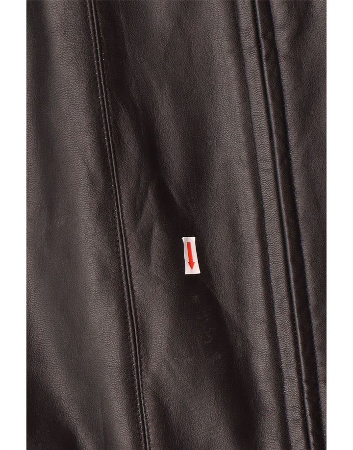 VINTAGE Mens Leather Jacket UK 36 Small Black Leather
