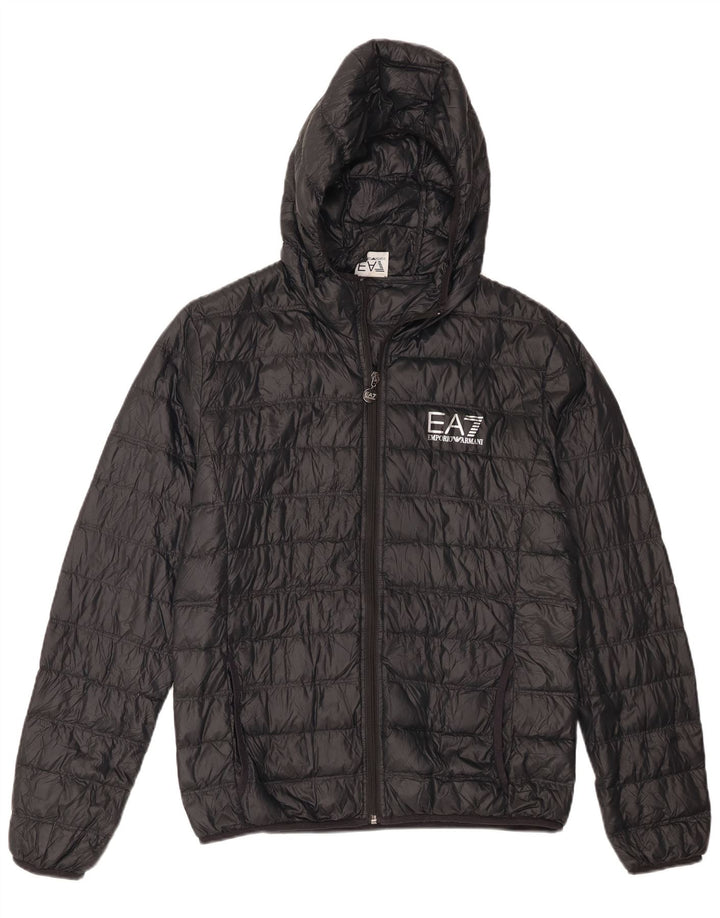 Emporio Armani Herre hættepolstret jakke UK 38 Medium Sort Polyamid