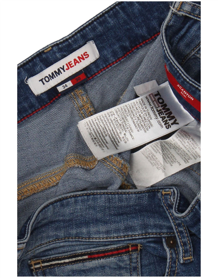 TOMMY HILFIGER Herre Scanton Slim Jeans W34 L27 Blå Bomuld