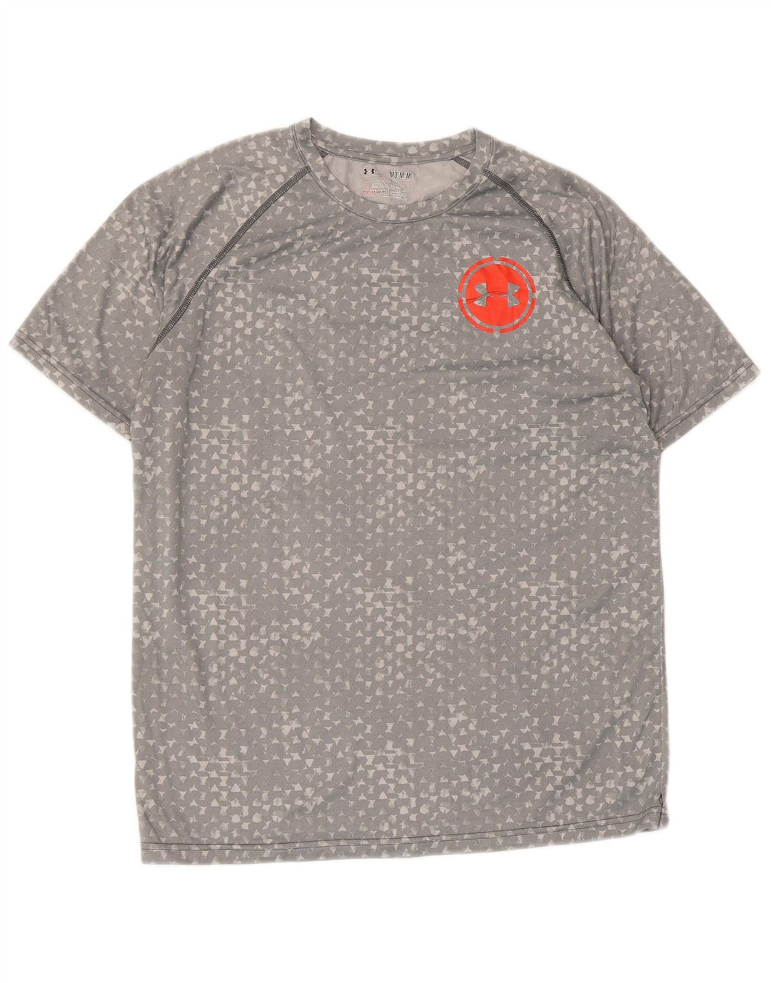 UNDER ARMOUR Herre Heat Gear T-Shirt Top Medium Grå Geometrisk