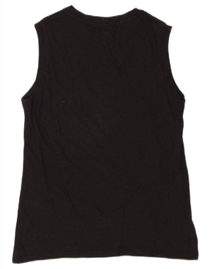 Levi's Kvinder Grafisk Vest Top UK 10 Lille Sort Bomuld