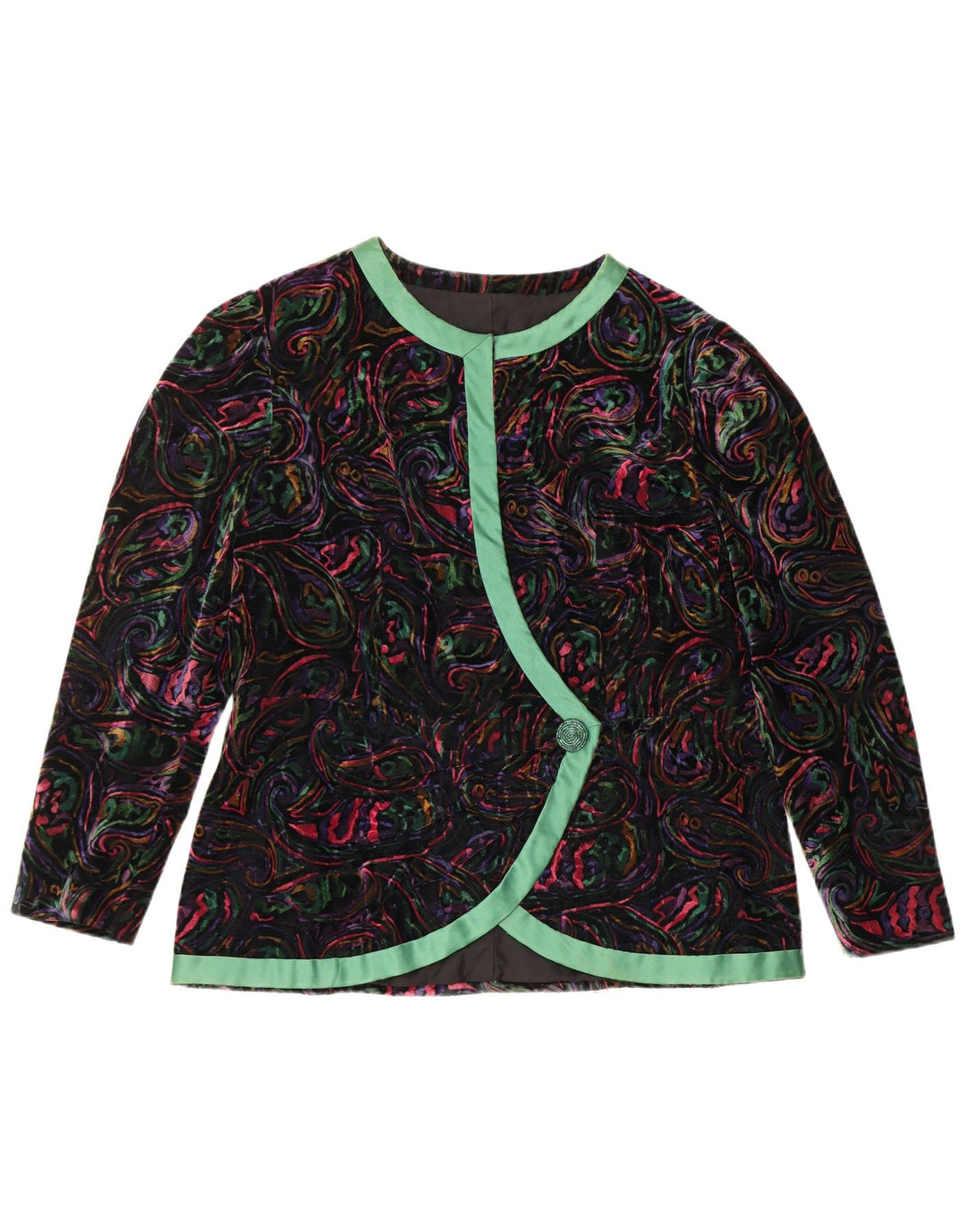 VINTAGE kvinders 1 knap 2-delt nederdelsæt UK 12 Medium W32 Flerfarvet