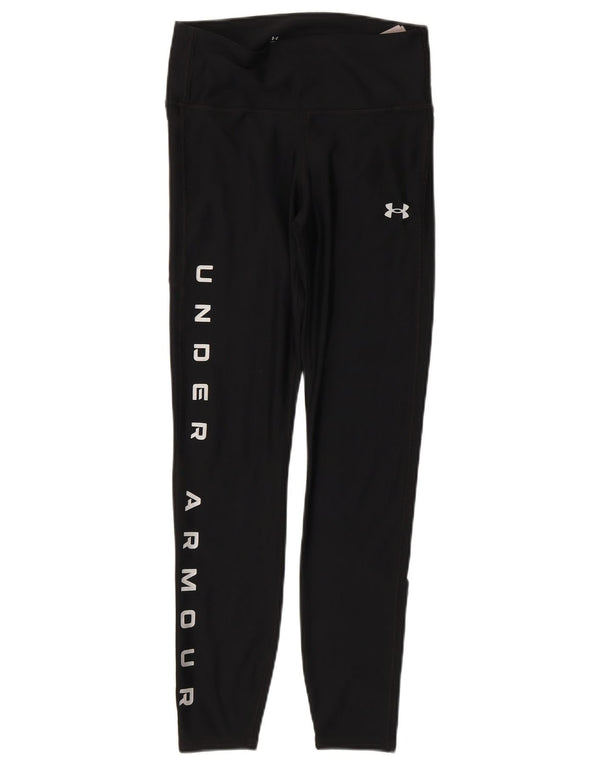 Under Armour Womens Heat Gear Grafiske Leggings UK 12 Medium Black Polyester