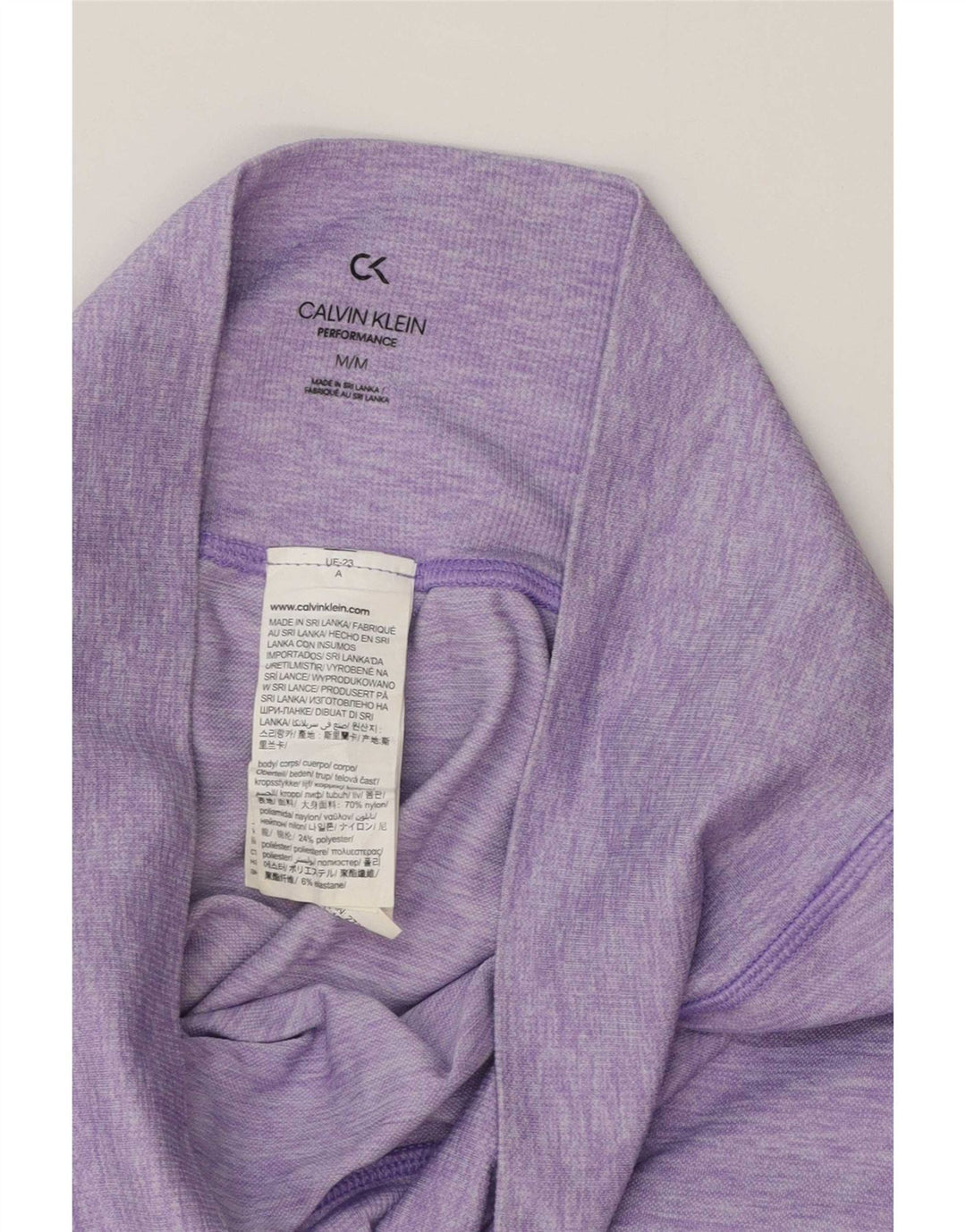 Calvin Klein Grafiske Leggings til kvinder UK 12 Medium Lilla Flecked Polyester